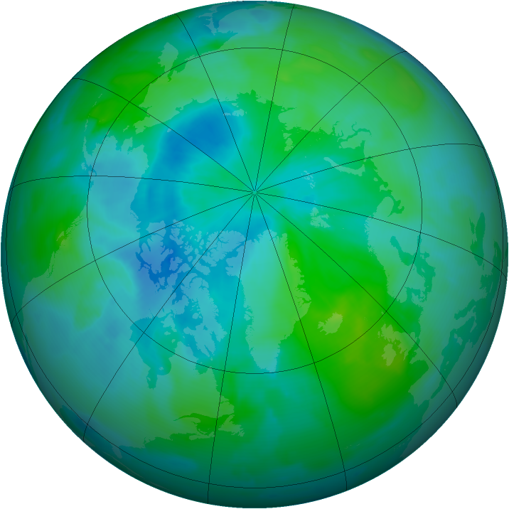 Arctic ozone map for 29 August 2012